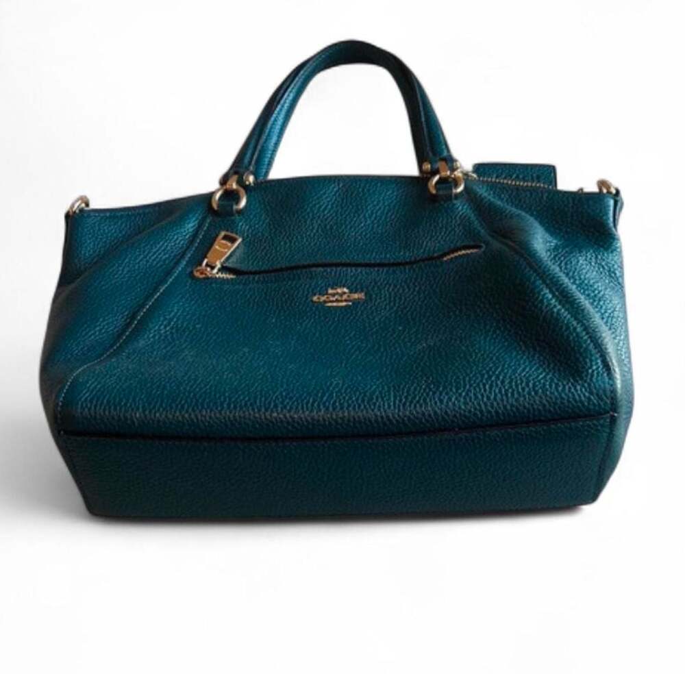 Coach Prairie Satchel in Teal Pebbled Leather 79997 - Picture 6 of 7